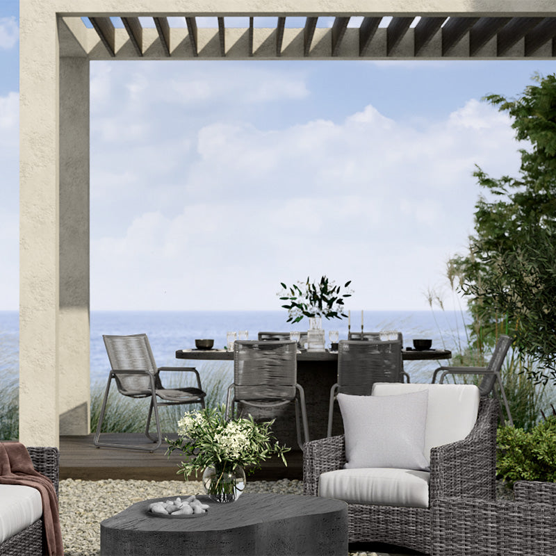 Cabana Dining Side Chair Outdoor Patio Aluminum Stackable Eco Weave