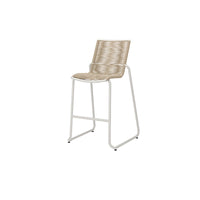 Cabana Armless Bar Stool Outdoor Patio Aluminum Stackable Eco Weave