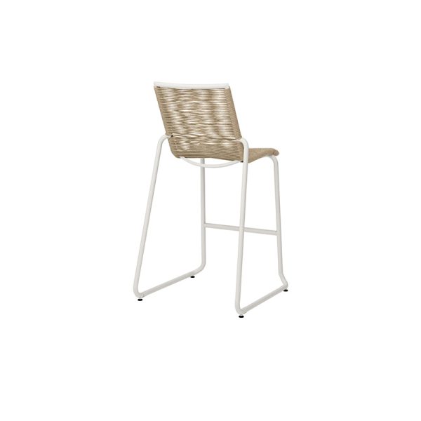 Cabana Armless Bar Stool Outdoor Patio Aluminum Stackable Eco Weave