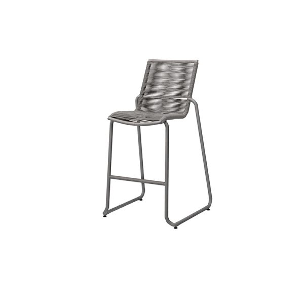 Cabana Armless Bar Stool Outdoor Patio Aluminum Stackable Eco Weave