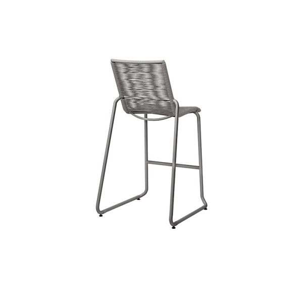 Cabana Armless Bar Stool Outdoor Patio Aluminum Stackable Eco Weave