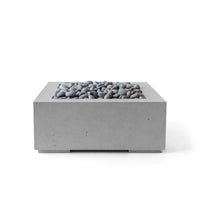 Concrete fire pit with pebbles on a white background