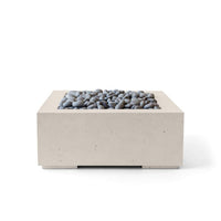 Concrete fire pit with pebbles on a white background