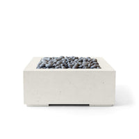 Concrete fire pit with pebbles on a white background