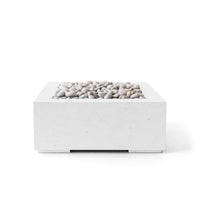 Concrete fire pit with pebbles on a white background