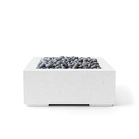 Concrete fire pit with pebbles on a white background