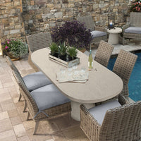 Laurent Dining Side Chair Outdoor Patio Wicker Cushion Dining Seat