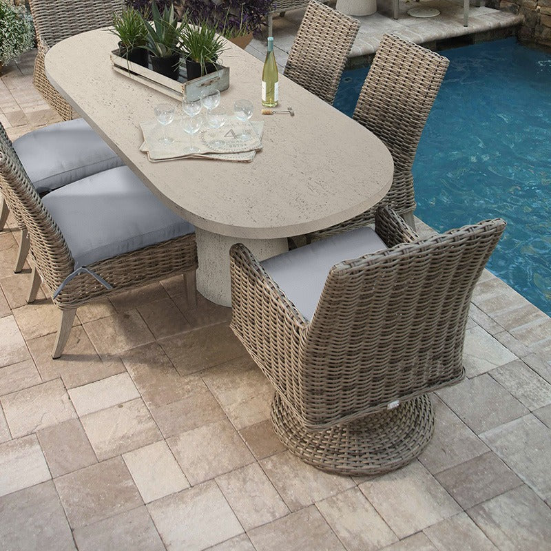 Laurent Dining Swivel Rocker Outdoor Patio Wicker Cushion Chair