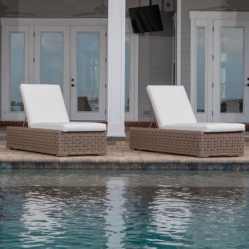 Laurent Adjustable Chaise Lounge Outdoor Patio Wicker Cushion Chair