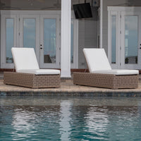 Laurent Adjustable Chaise Lounge Outdoor Patio Wicker Cushion Chair