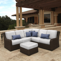 Laurent Left Loveseat Section Outdoor Patio Wicker Cushion Seat