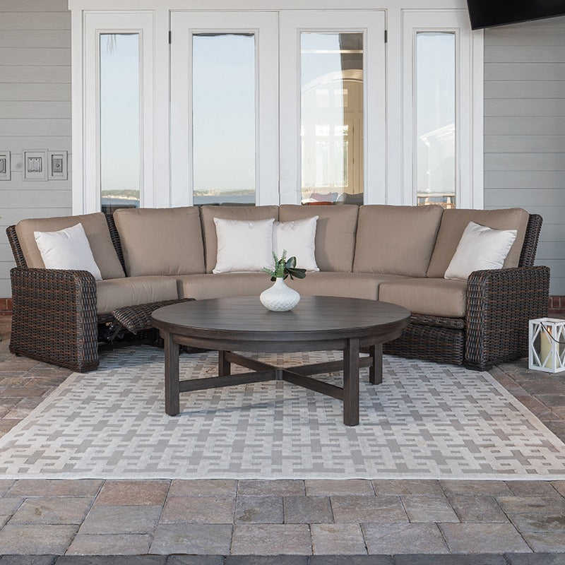 Laurent Left Arm Incliner Section Outdoor Patio Wicker Cushion Seat