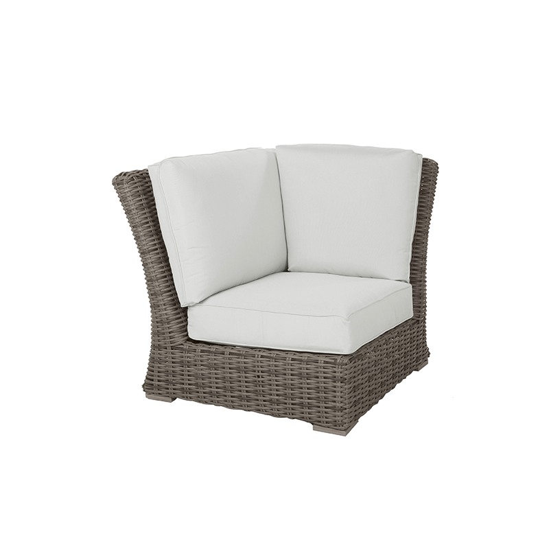 Laurent 90° Square Corner Section Outdoor Patio Wicker Cushion Seat