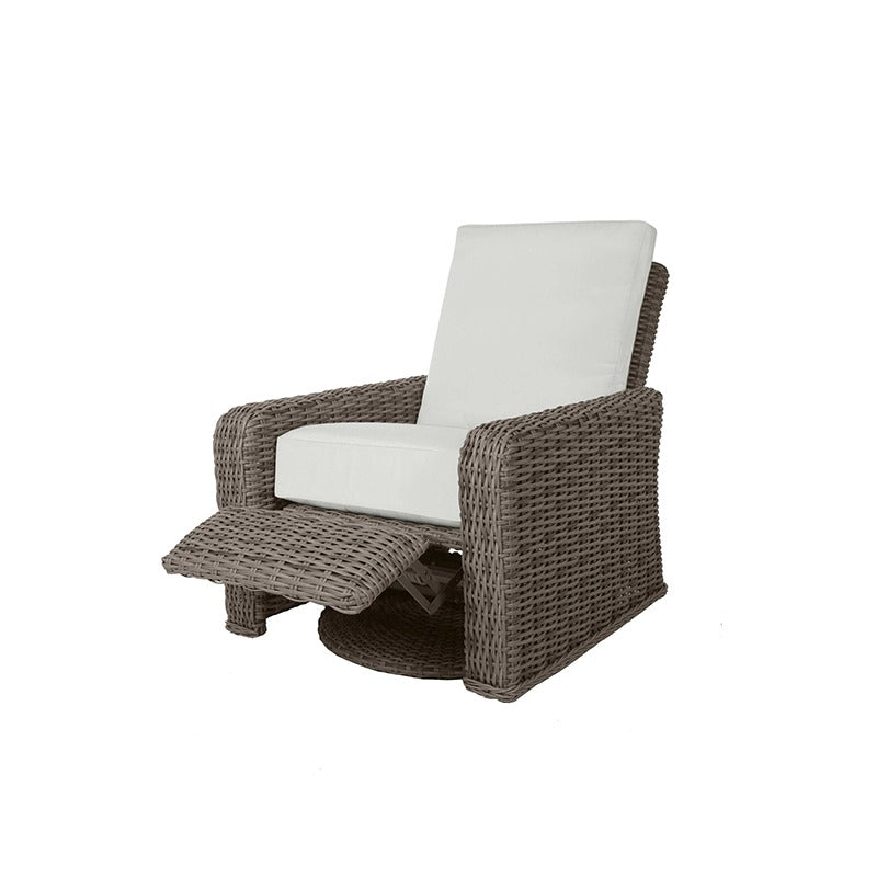 Laurent Swivel Recliner Outdoor Patio Wicker Cushion Lounge Chair