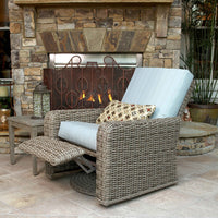 Laurent Swivel Recliner Outdoor Patio Wicker Cushion Lounge Chair