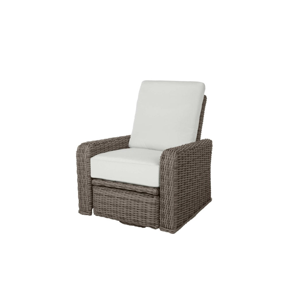 Laurent Swivel Recliner Outdoor Patio Wicker Cushion Lounge Chair
