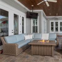 Laurent 90° Square Corner Section Outdoor Patio Wicker Cushion Seat