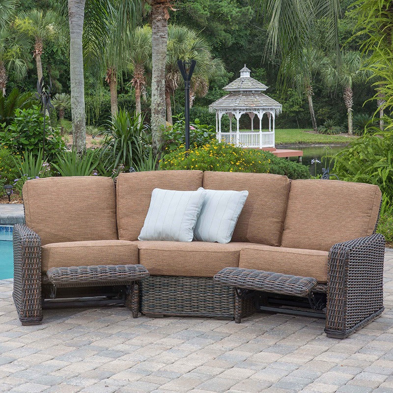Laurent Left Arm Incliner Section Outdoor Patio Wicker Cushion Seat