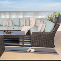 Laurent 90° Square Corner Section Outdoor Patio Wicker Cushion Seat