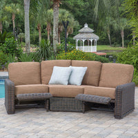 Laurent Right Arm Incliner Section Outdoor Patio Wicker Cushion Seat
