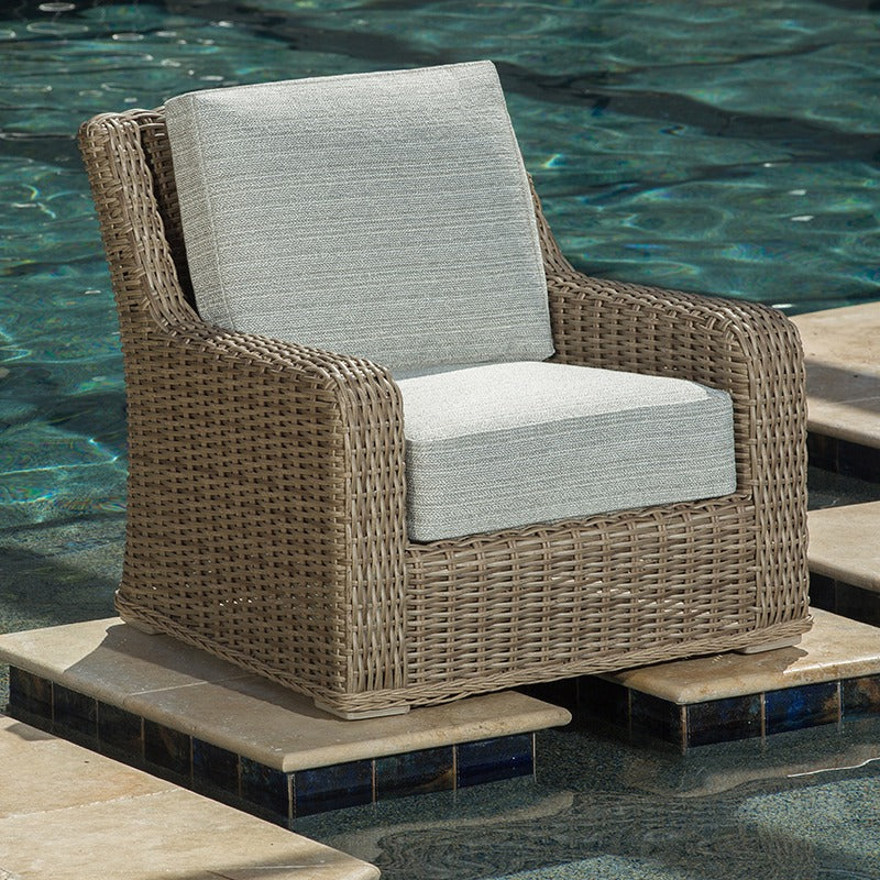 Laurent Club Chair Outdoor Patio Wicker Cushion Aluminum Lounge Seat