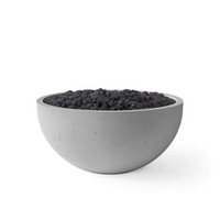 Concrete bowl with dark material on a white background