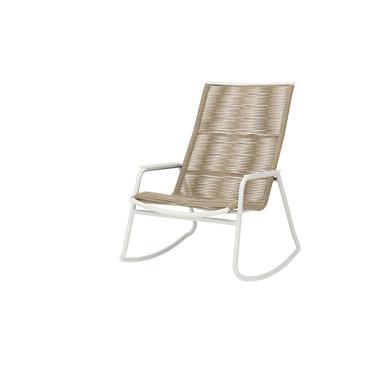Cabana High Back Rocker Outdoor Patio Aluminum Stackable Eco Weave Chair